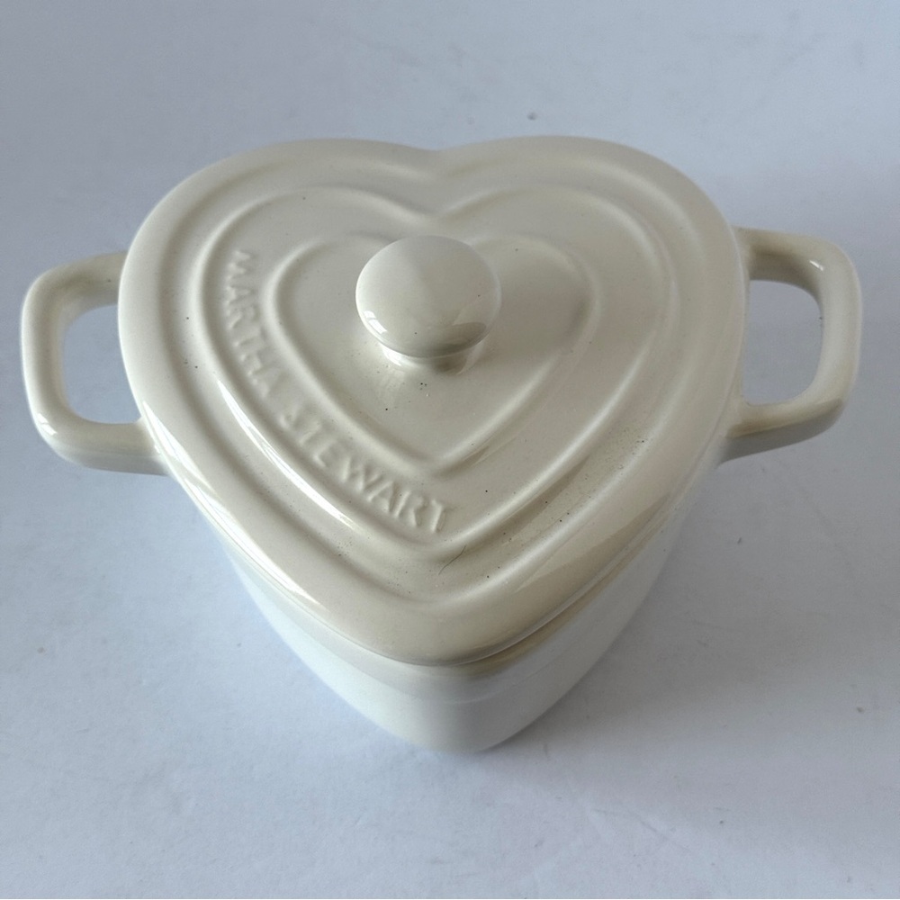Martha Stewart Heart Cocottes Stoneware — Cream